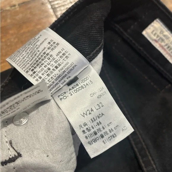 LEVI’S RIBCAGE WIDE LEG WOMEN'S JEANS BLACK 24W GREAT CONDITION - Picture 11 of 16